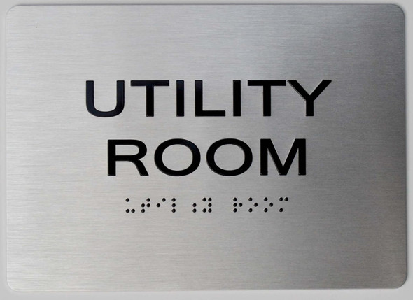 Utility Room Sign -Tactile Touch Braille Sign The Sensation line