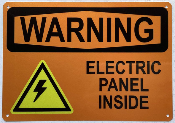 WARNING ELECTRIC PANEL INSIDE SIGN