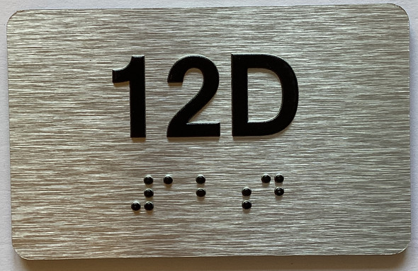 Apartment Number unit 12D Sign