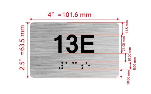 Apartment Number Unit 13E Sign