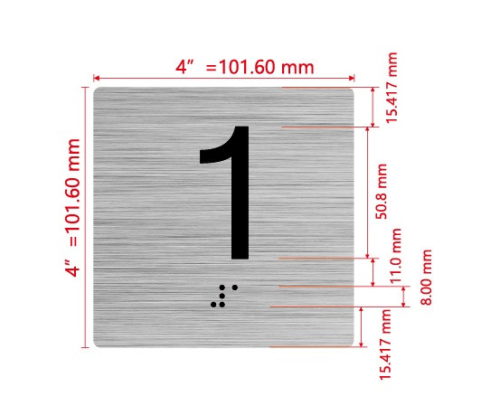 Elevator Floor Number / Elevator Jamb Plate 1 Hpd Sign