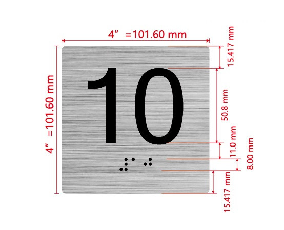Elevator Floor Number / Elevator Jamb Plate 10 Hpd Sign