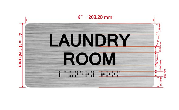 Laundry Room Sign with Raised Letters & Grade 2 Hpd Sign
