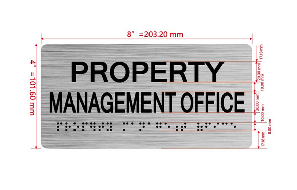 Property Management Office Sign with Raised Letters & Grade 2 Hpd Sign
