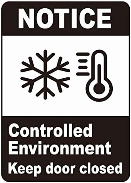 Notice Controlled Enviroment Keep Door Closed Decal Sticker Sign- Double Sided For Window. Sign