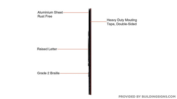 Floor 11- Elevator floor number Jamb Plate sign with braille and raised letter size 4x4 inch -The sensation line ( Black/silver )