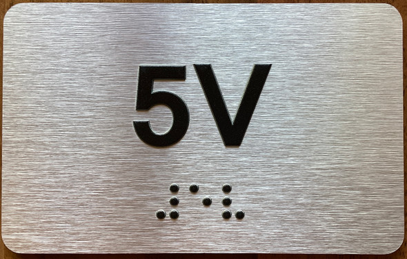 Apartment Number 5V Sign