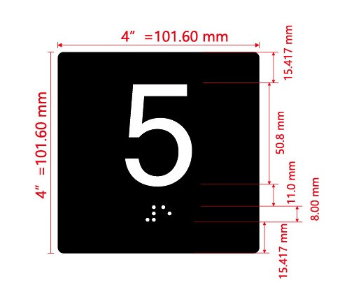 Elevator 5 Sign Elevator Jamb Plate Safety Sign