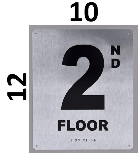 2ND Floor - Floor Number - Tactile Touch Braille  - The Sensation line Sign