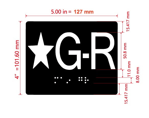 Star G-R Elevator Jamb Plate Hpd Sign