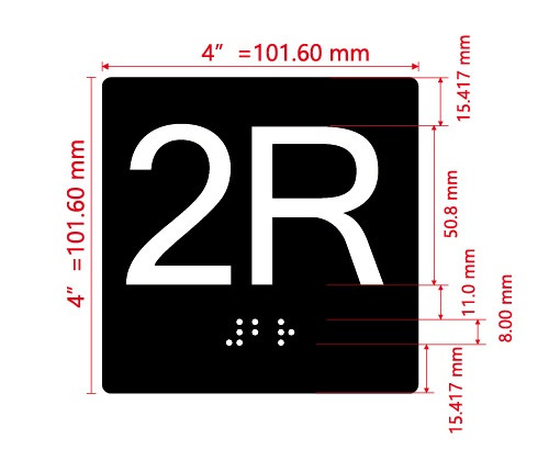 2R Elevator Jamb Plate Hpd Sign