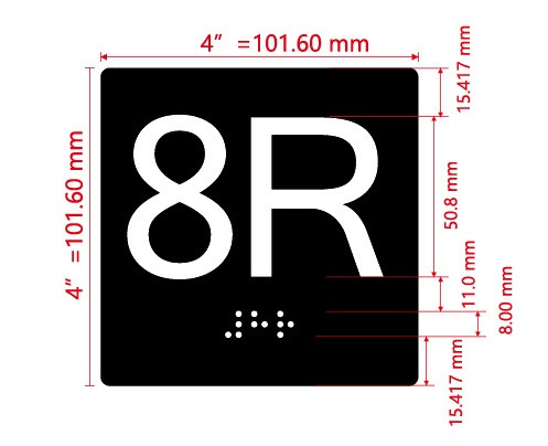 8R Elevator Jamb Plate Hpd Sign
