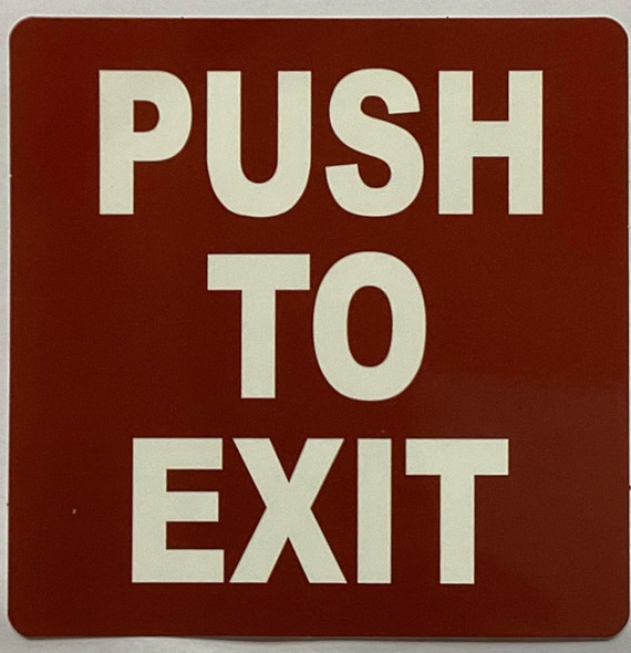 Push to EXIT Sticker/Decal Sign