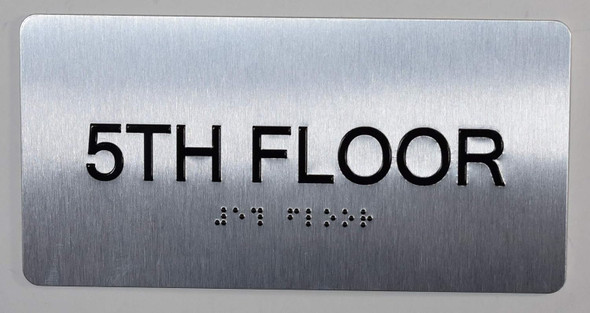 5th Floor - Floor Number Tactile Touch Braille  - The Sensation line