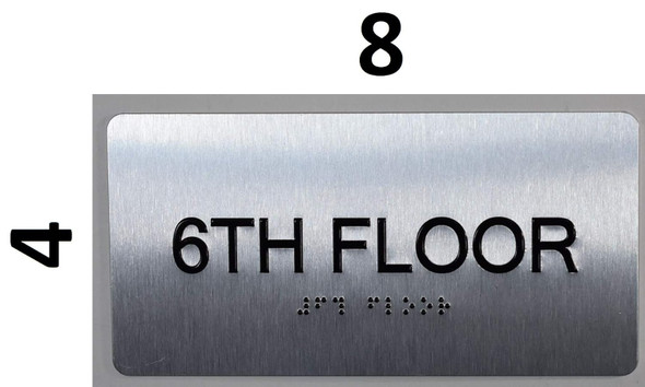 6th Floor - Floor Number Tactile Touch Braille  - The Sensation line Sign