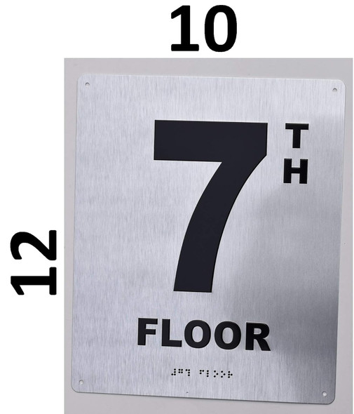7TH Floor - Floor Number - Tactile Touch Braille  - The Sensation line Sign