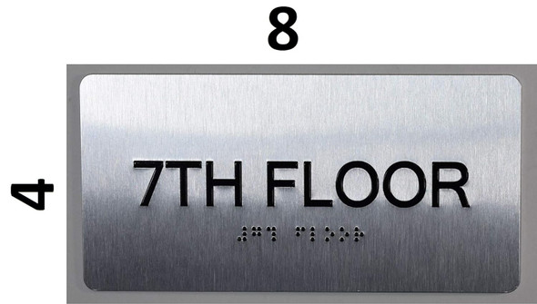 7th Floor - Floor Number Tactile Touch Braille  - The Sensation line Sign