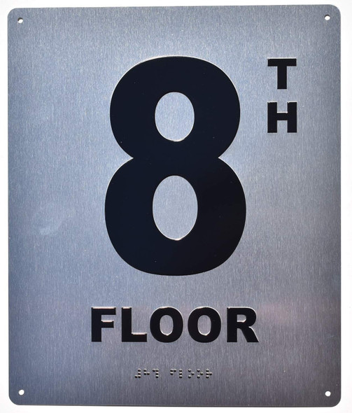 8TH Floor - Floor Number - Tactile Touch Braille  - The Sensation line