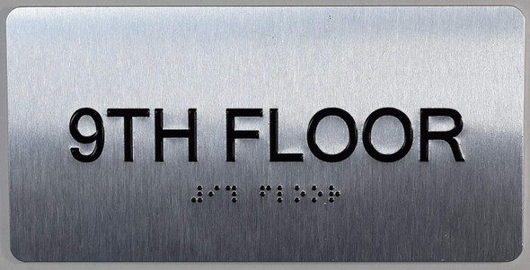 9th Floor - Floor Number Tactile Touch Braille  - The Sensation line