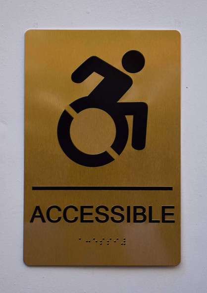 ACCESSIBLE  - Antique Brass Gold The Sensation line Sign