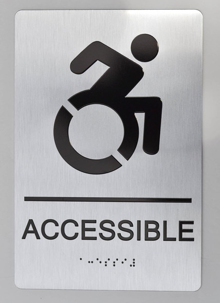 ACCESSIBLE  - Tactile Touch Braille  with Raised Letters The Sensation line Sign