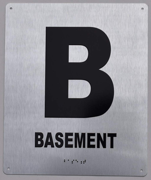 Basement Floor Number - Tactile Touch Braille  - The Sensation line Sign