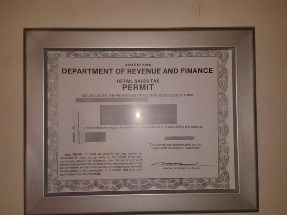 Iowa Permit Frame