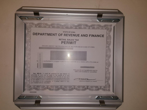 Iowa Permit Poster Frame