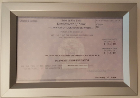 License Frame New York City NYC