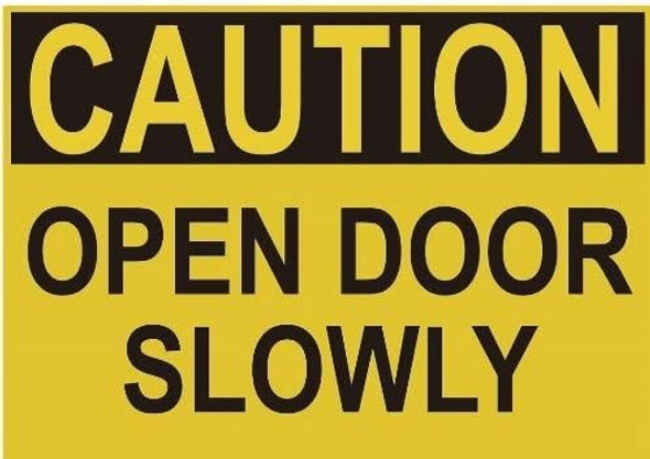 Caution Open Door Slowly Label Decal Sticker