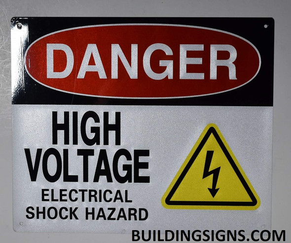Danger HIGH Voltage -Electrical Shock Hazard Sign
