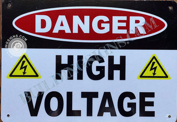 Danger High Voltage Sign With Symbol