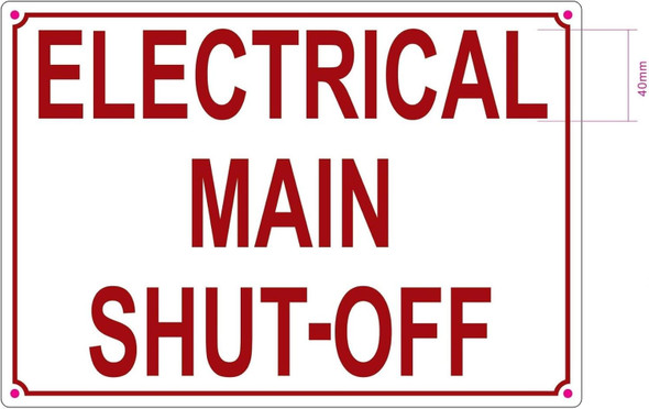 Electrical Main Shut Off Sign