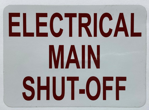 Electrical Main Shut-Off Label Decal Sticker -