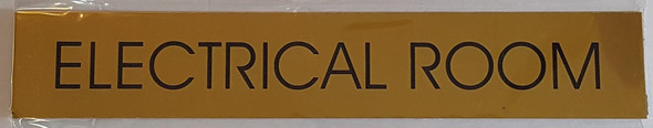 Electrical Room Gold Sign - Gold Background with SELF Adhesive Sticker for Indoor USE