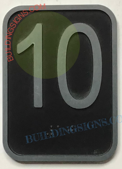 ELEVATOR 10TH FLOOR - ELEVATOR JAMB PLATE 5TH FLOOR  -THE IRON LINE