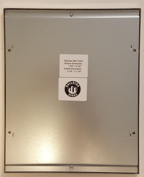 Elevator Certificate Frame- Stainless Steel