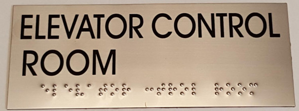 ELEVATOR CONTROL ROOM  - BRAILLE-STAINLESS STEEL