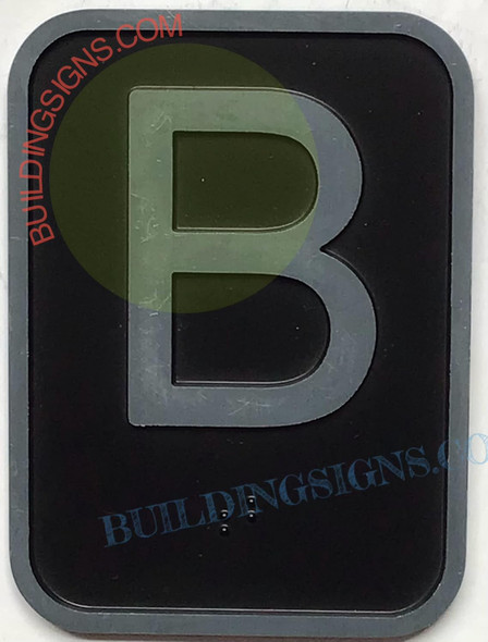 ELEVATOR FLOOR BASEMENT SIGN- ELEVATOR JAMB PLATE BASEMENT SIGN -THE IRON LINE