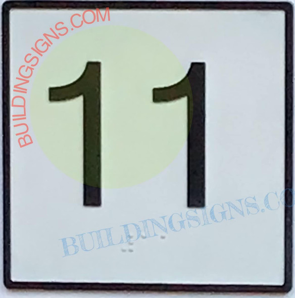 ELEVATOR FLOOR NUMBER 11 - ELEVATOR JAMB PLATE FLOOR 11  -THE IRON LINE