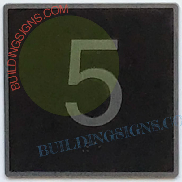 ELEVATOR FLOOR NUMBER 5 - ELEVATOR JAMB PLATE FLOOR 5  -THE IRON LINE