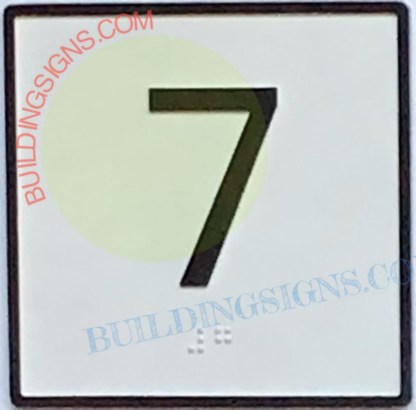 ELEVATOR FLOOR NUMBER 7 - ELEVATOR JAMB PLATE FLOOR 7  -THE IRON LINE