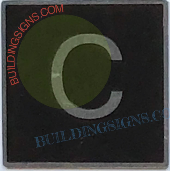 ELEVATOR FLOOR NUMBER C - ELEVATOR JAMB PLATE FLOOR C  -THE IRON LINE