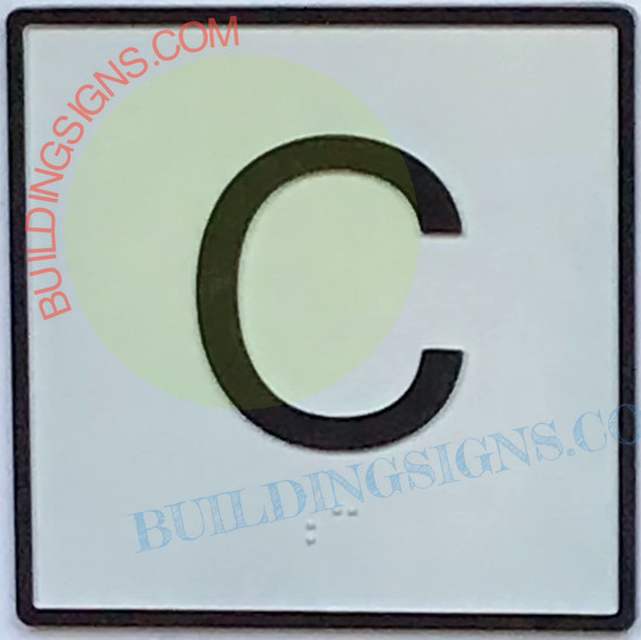 Elevator Floor Number C Sign- Elevator JAMB Plate Floor Cellar Sign -The Iron LINE