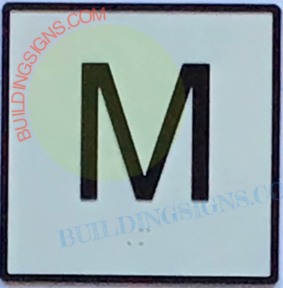 Elevator Floor Number M - Elevator JAMB Plate Floor Mezzanine  -The Iron LINE