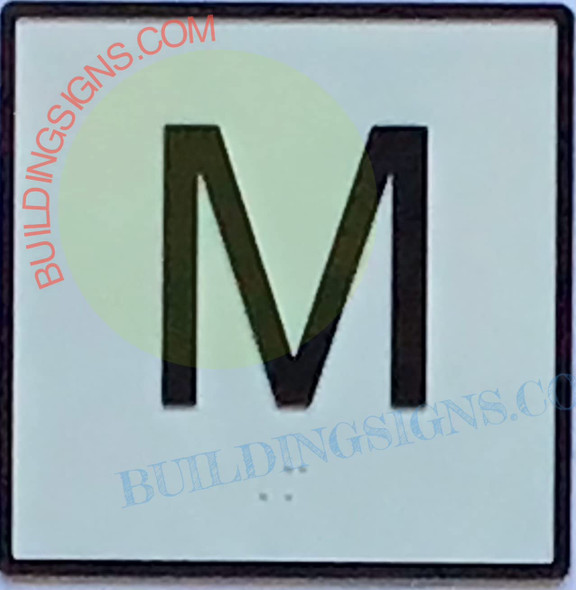 Elevator Floor Number M Sign- Elevator JAMB Plate Floor Mezzanine Sign -The Iron LINE