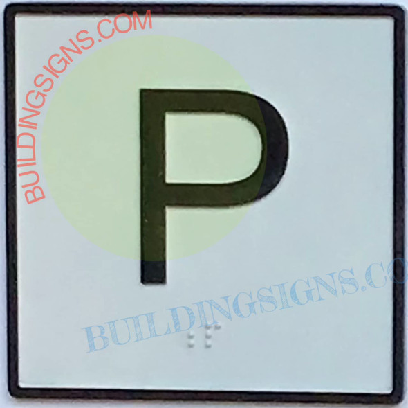 Elevator Floor Number P Sign- Elevator JAMB Plate Floor P Sign -The Iron LINE