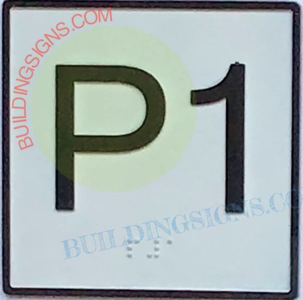 Elevator Floor Number P1 Sign- Elevator JAMB Plate Floor P1 Sign -The Iron LINE