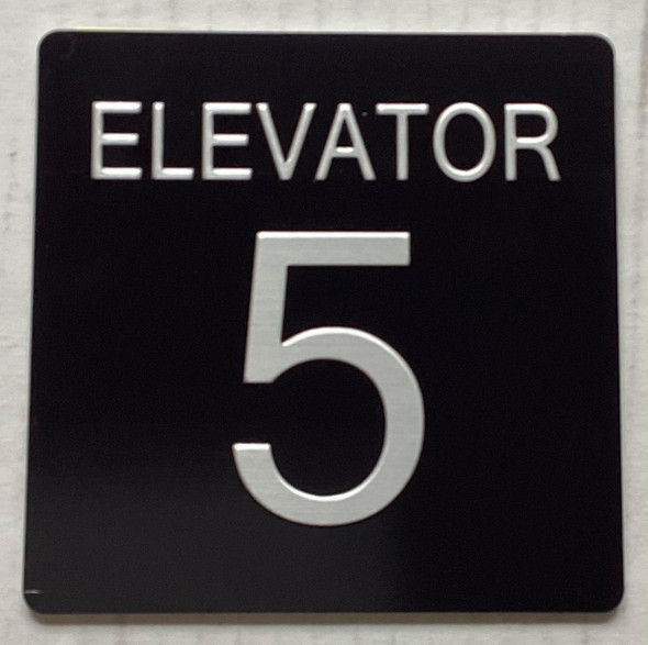ELEVATOR FLOOR NUMBER  with Raised letters/Image & Grade 2 Braille - Includes Red Adhesive pad for Easy Installation - The sensation line (ELEVATOR NUMBER 5)