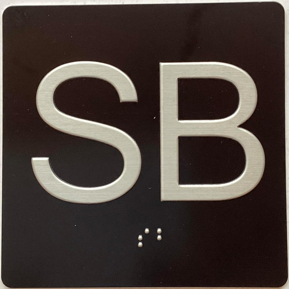 Elevator floor SUB BASEMENT SB Sign / jamb plate SUB BASEMENT SB sign letters/Image & Grade 2 Braille - Includes Red Adhesive pad for Easy Installation - The Sensation line